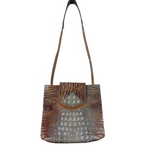 James Culver for Conrad Carefree AZ‎ Vintage Croc Embossed Leather Shoulder Bag
